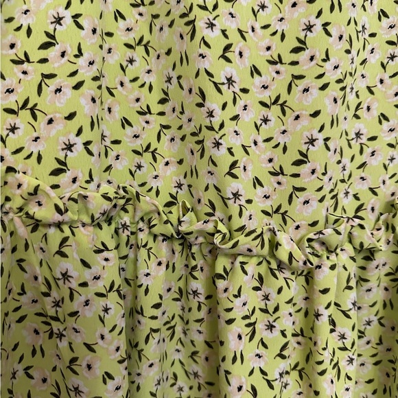 NWT Topshop Floral Print Drop Waist MIDI Dress, Size 6 US Women’s “Lime” Color - Picture 8 of 14